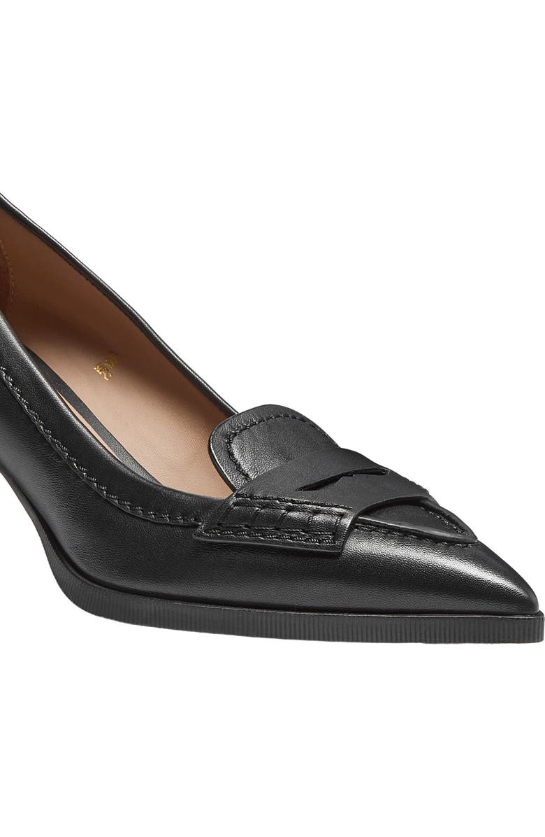 Santoni Women's leather mid-heel pump, Alternate, color, Black