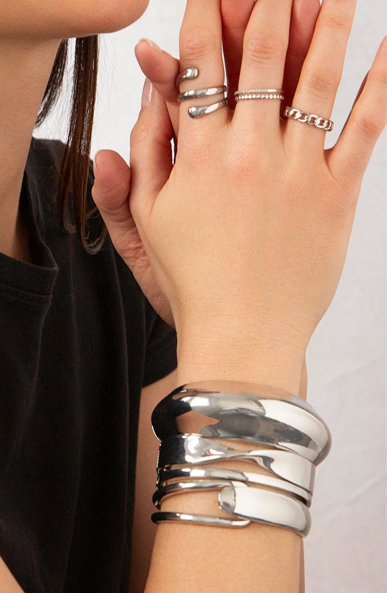 MARLYN SCHIFF Domed Bangle Bracelet, Alternate, color, Silver