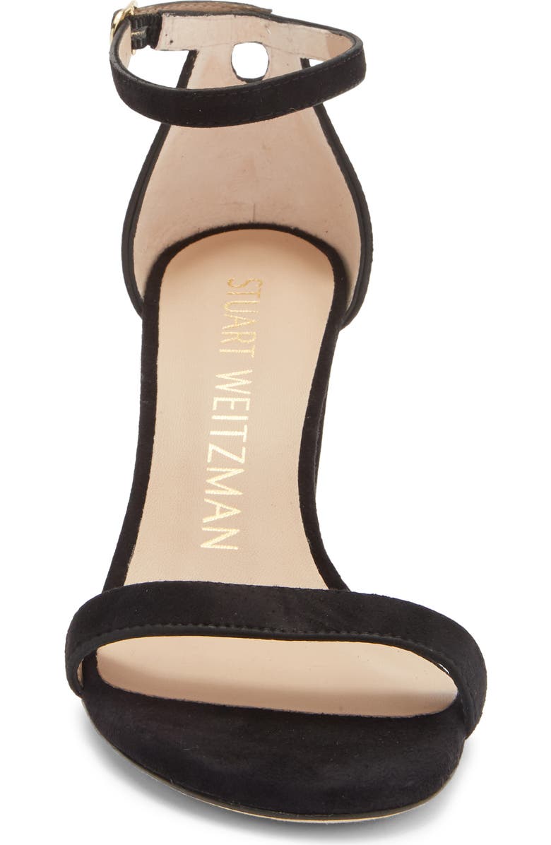 Stuart Weitzman NearlyNude Ankle Strap Sandal, Alternate, color, True Black