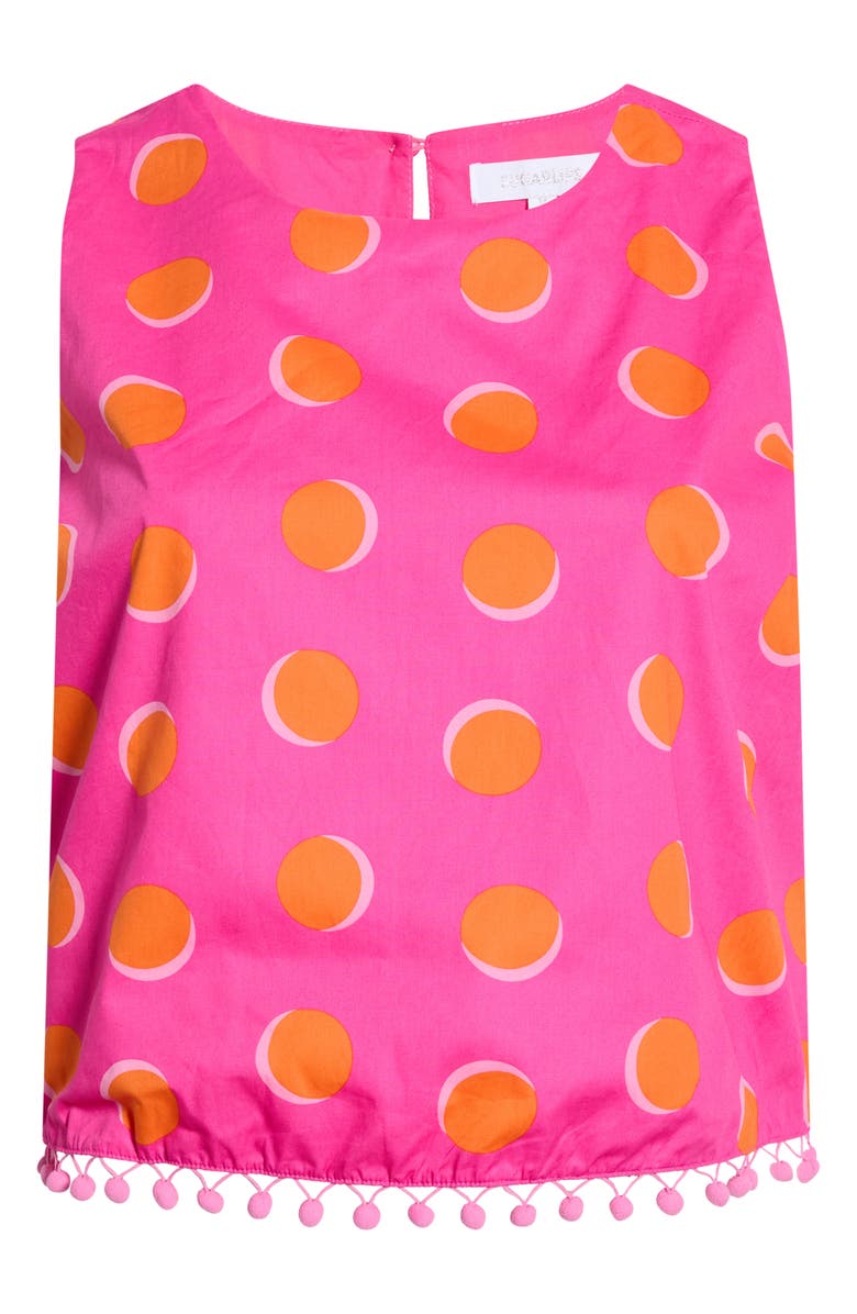 SUGARLIPS Rosy Dot Pom Sleeveless Top, Main, color,