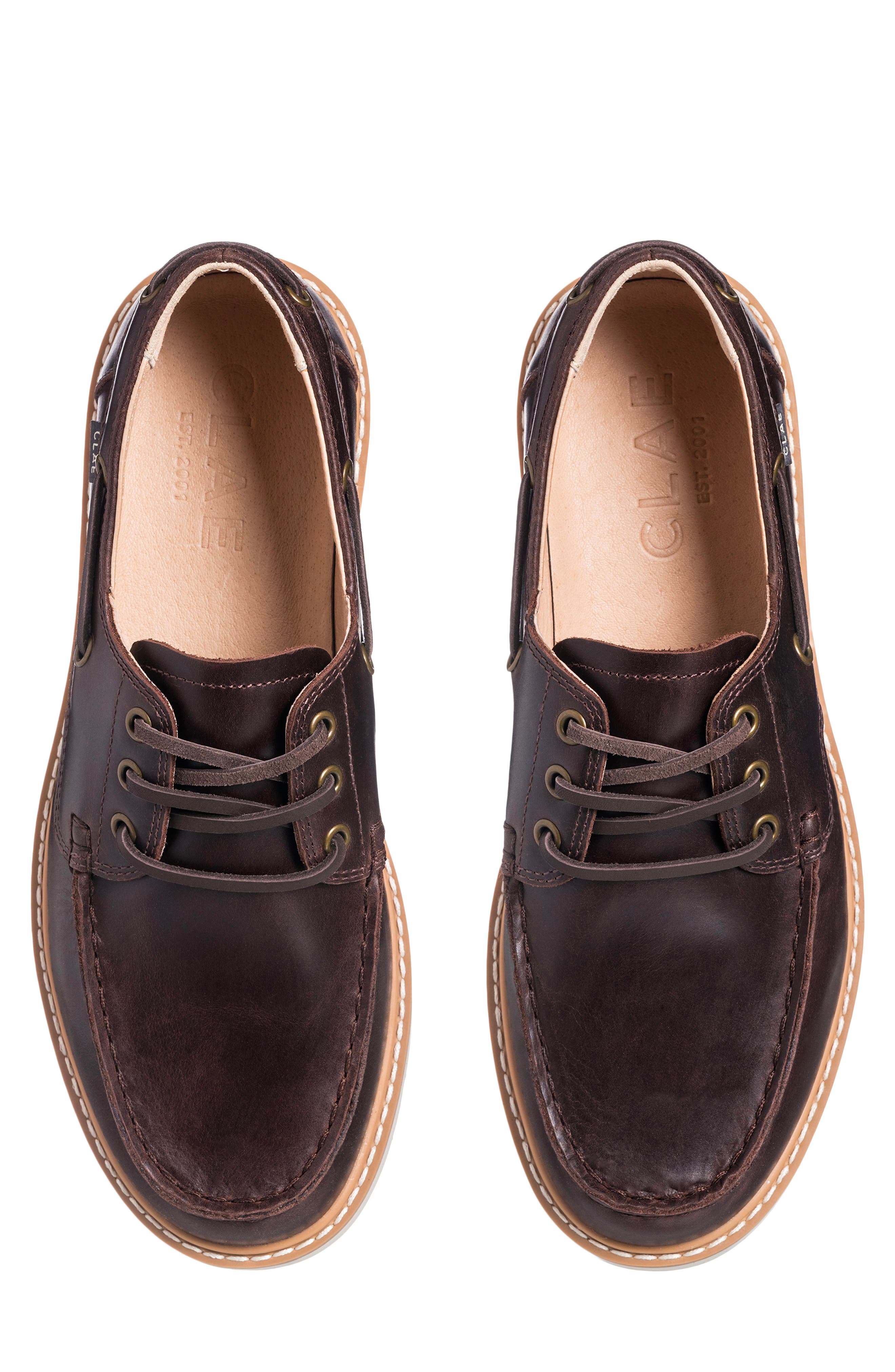 CLAE Carter Boat Shoe, Alternate, color, Walrus Brown Leather
