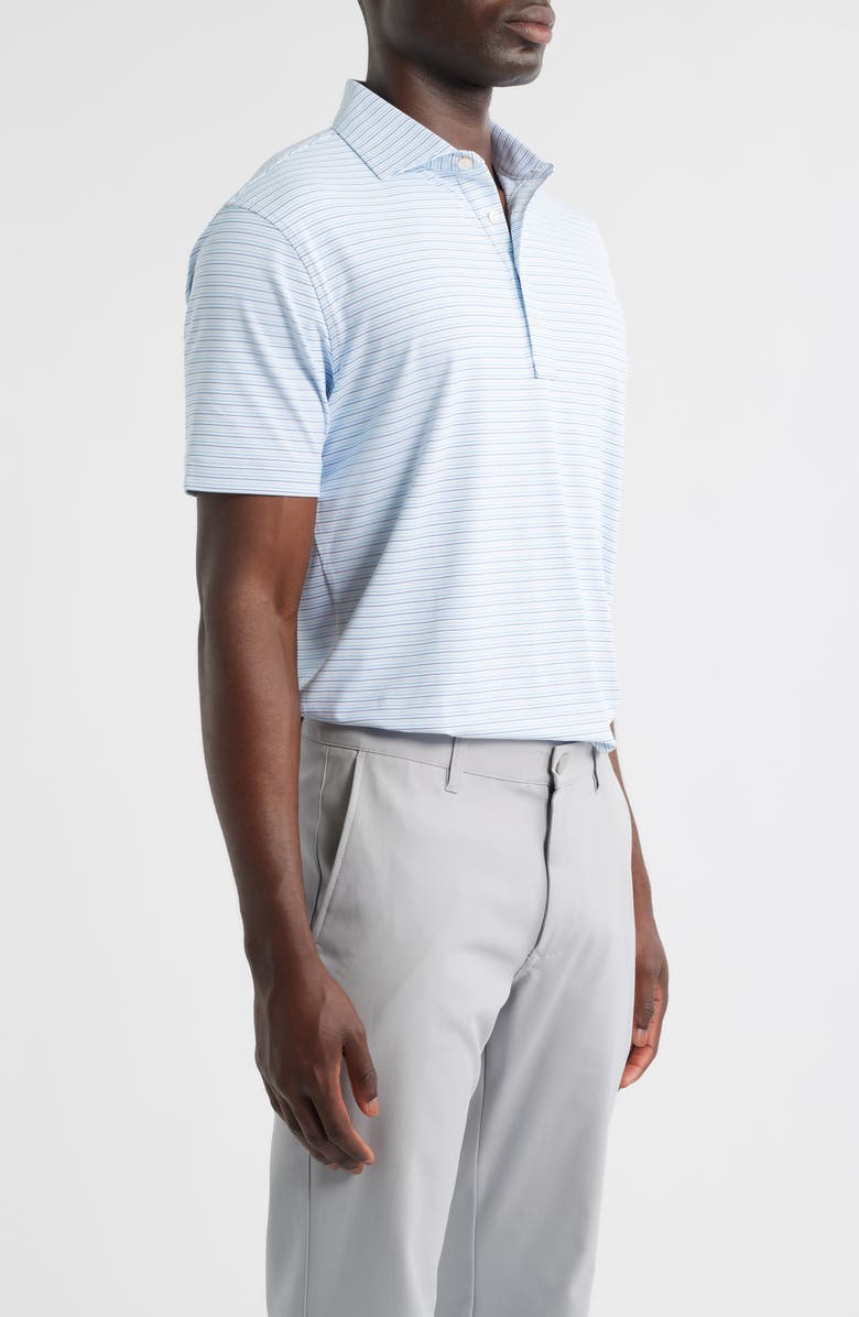 Peter Millar Triad Stripe Performance Jersey Polo, Alternate, color, White