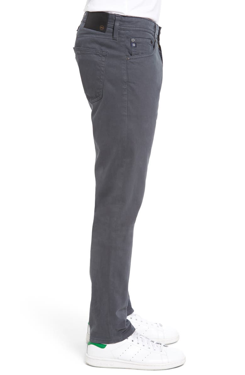 AG Tellis Sueded Stretch Sateen Slim Leg Pants, Alternate, color, Cavern