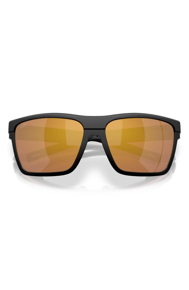 Costa Del Mar Pargo 61mm Polarized Square Sunglasses, Alternate, color, Net Plus Black / Gold 580G