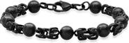 STEELTIME Men's Ion-Plated Stainless Steel Bead Bracelet