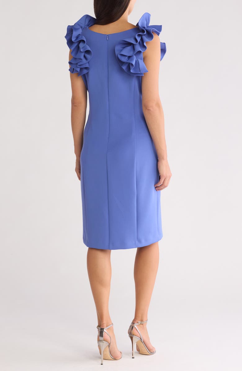 Julia Jordan Donna Ricco Ruffle Shoulder Sheath Dress, Alternate, color, Periwinkle