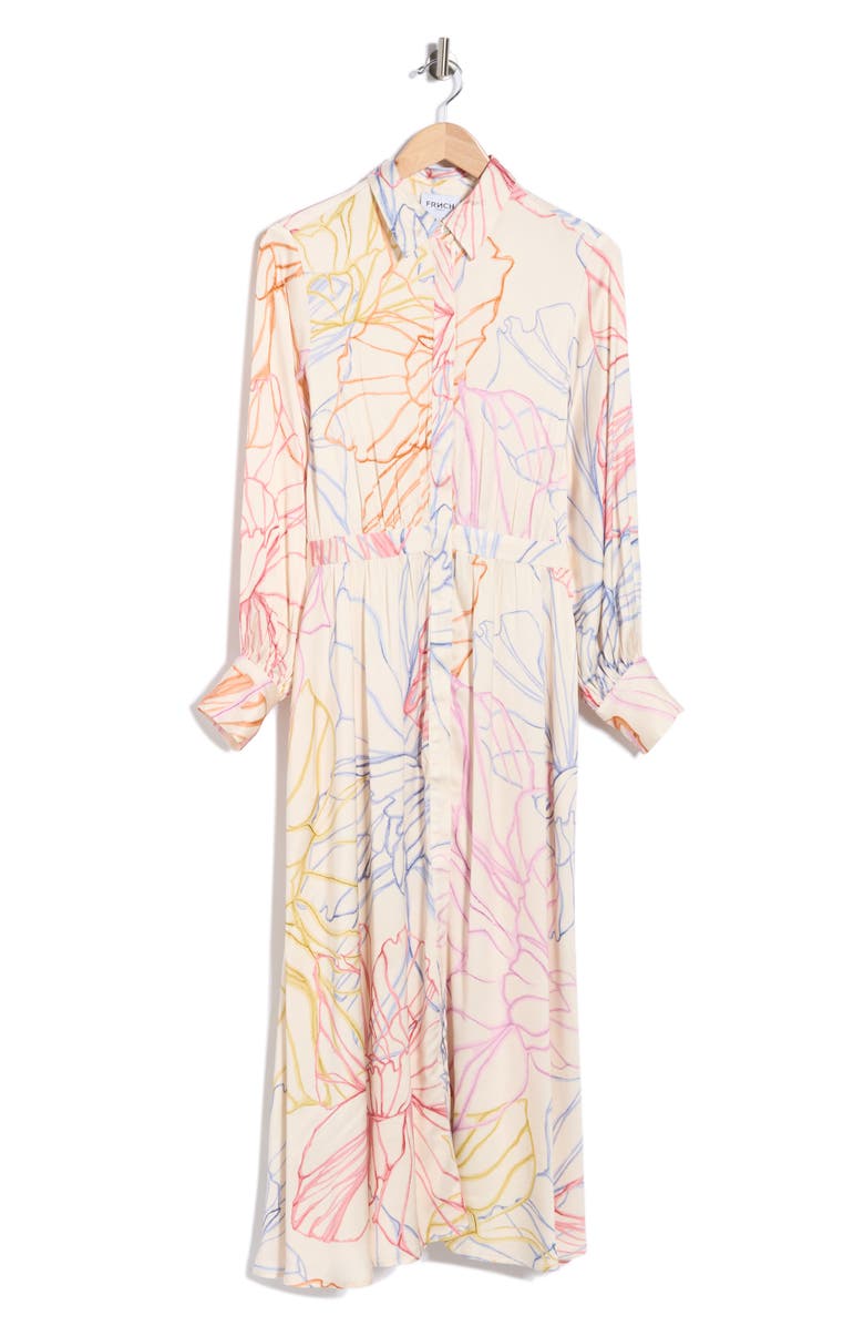 FRNCH Amanda Long Sleeve Shirtdress, Alternate, color, Pastel Skecth