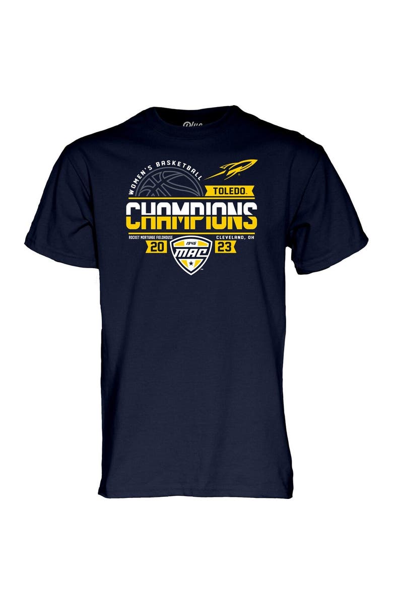 BLUE 84 Navy Toledo Rockets 2023 MAC Women's College Basketball Conference Tournament Champions T-Shirt, Alternate, color, 