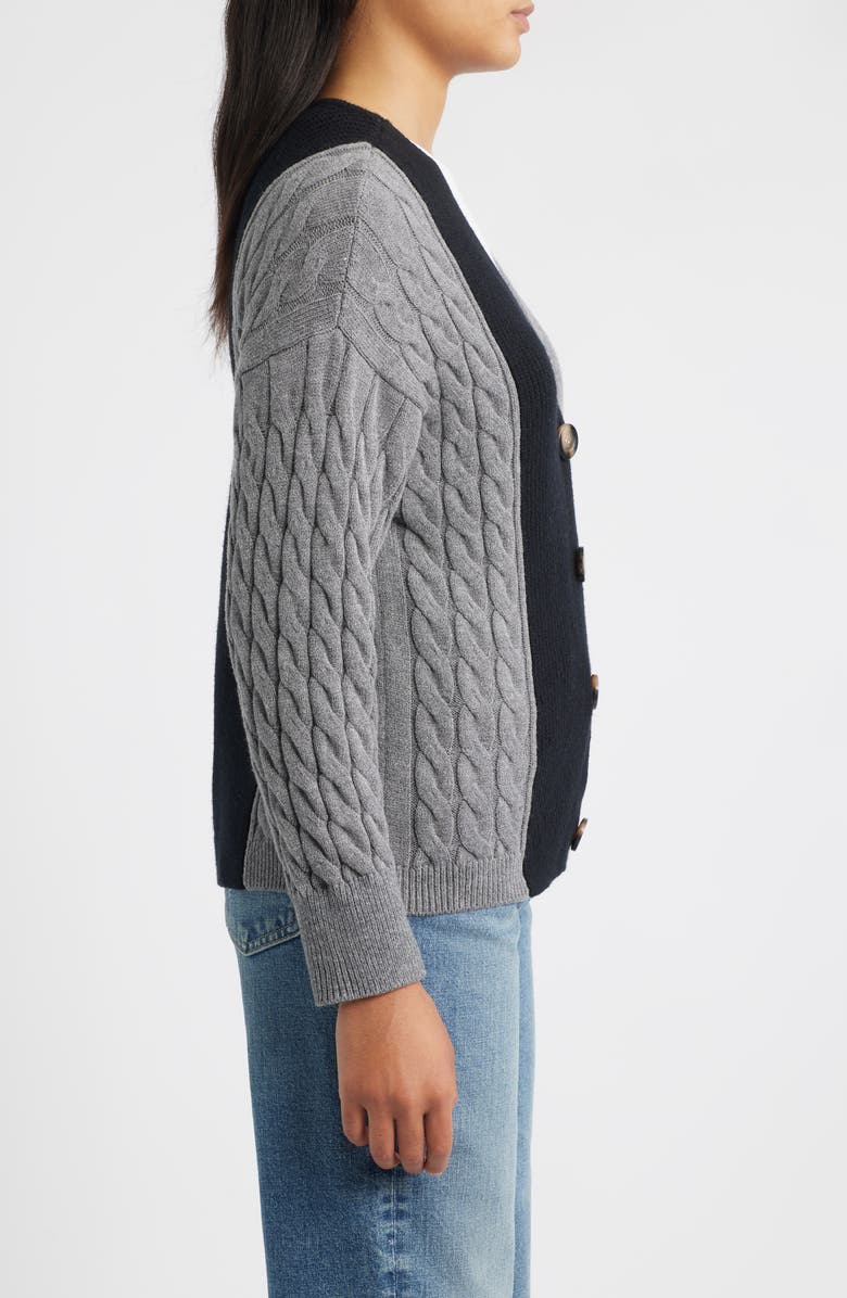 CITY BLUES Colorblock Cardigan, Alternate, color, Black Multi