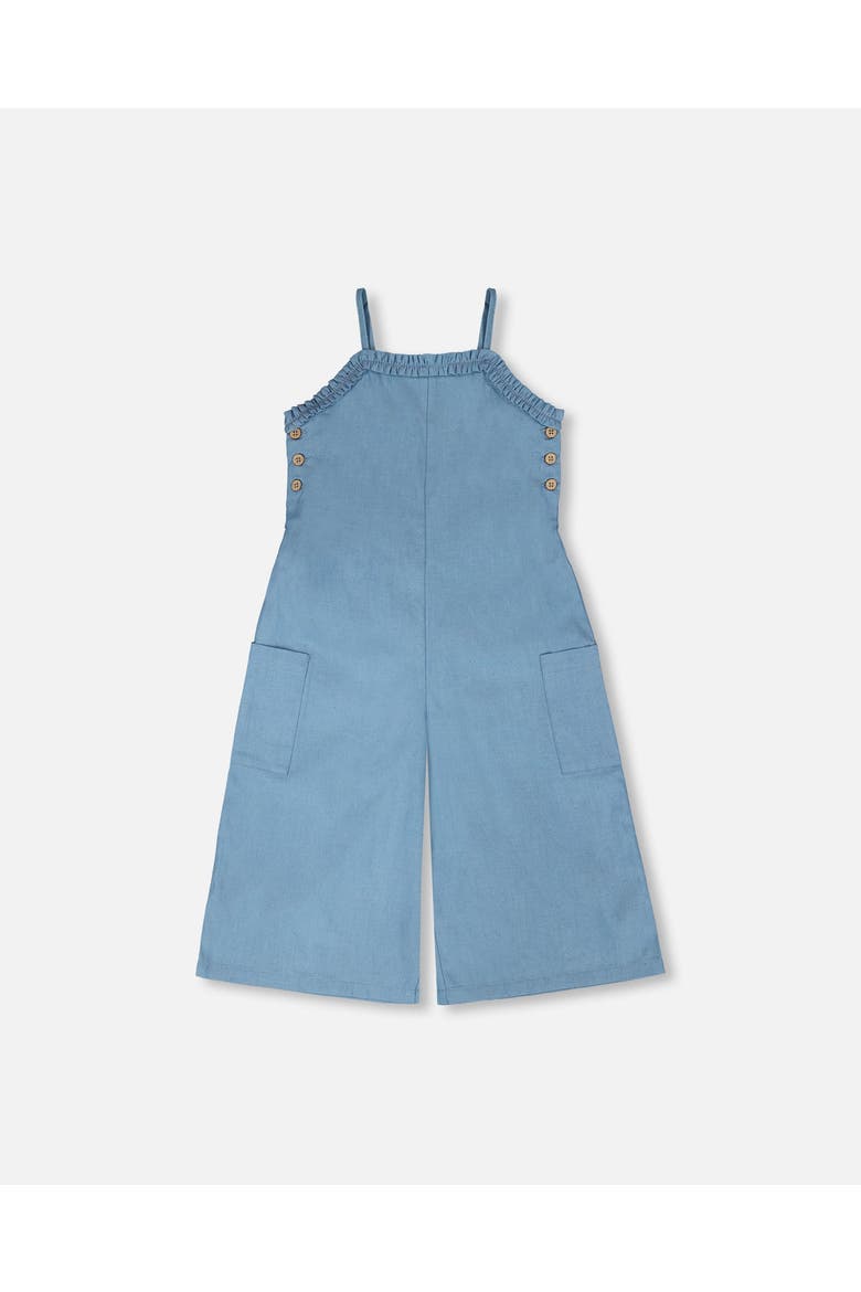 Wide Leg Chambray Sleeveless Jumpsuit, Main, color, Light Blue Chambray