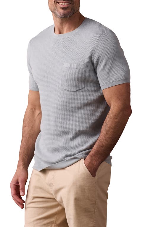 The Normal Brand Waffle Stitch Short Sleeve Sweater In Misty Harbor