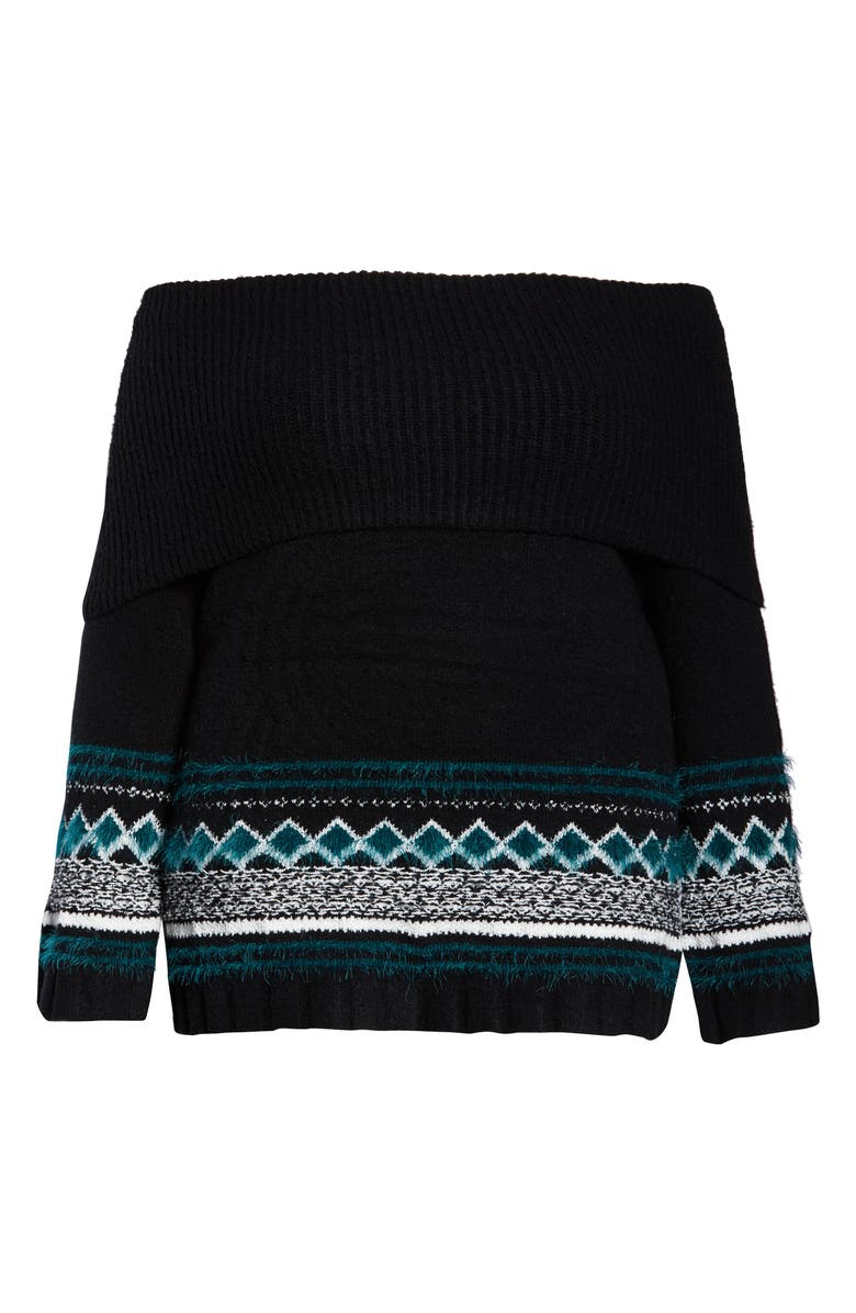 Caslon<sup>®</sup> Fair Isle Convertible Cowl Neck Sweater, Alternate, color, 