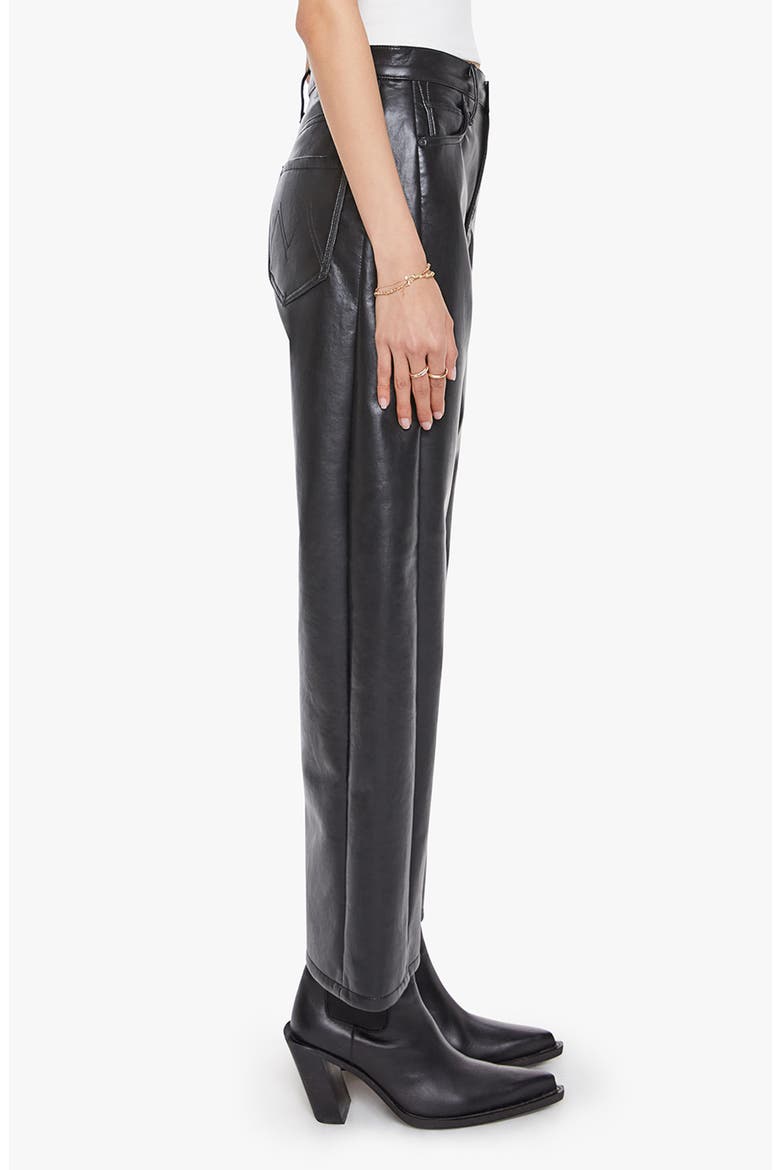 The Half Pipe Flood High Waist Coated Leather Pants, Alternate, color, BLACK
