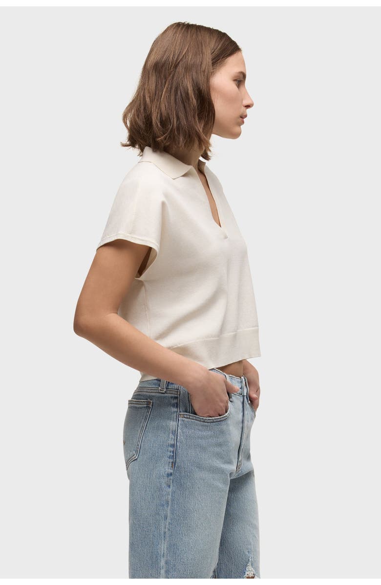 Hudson Jeans draped collared sweater, Alternate, color, Ecru