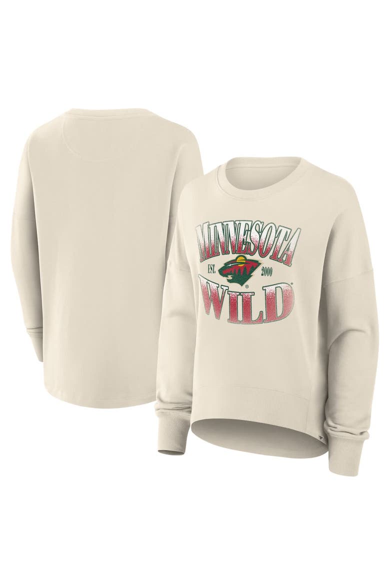 Women's Fanatics Cream Minnesota Wild Oversized Slice Pullover Sweatshirt, Alternate, color, Cream