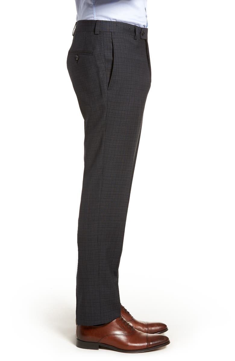 Ted Baker London Jefferson Flat Front Check Wool Trousers, Alternate, color, 