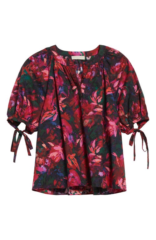 ULLA JOHNSON ULLA JOHNSON VIENNE FLORAL PRINT PUFF SLEEVE TOP