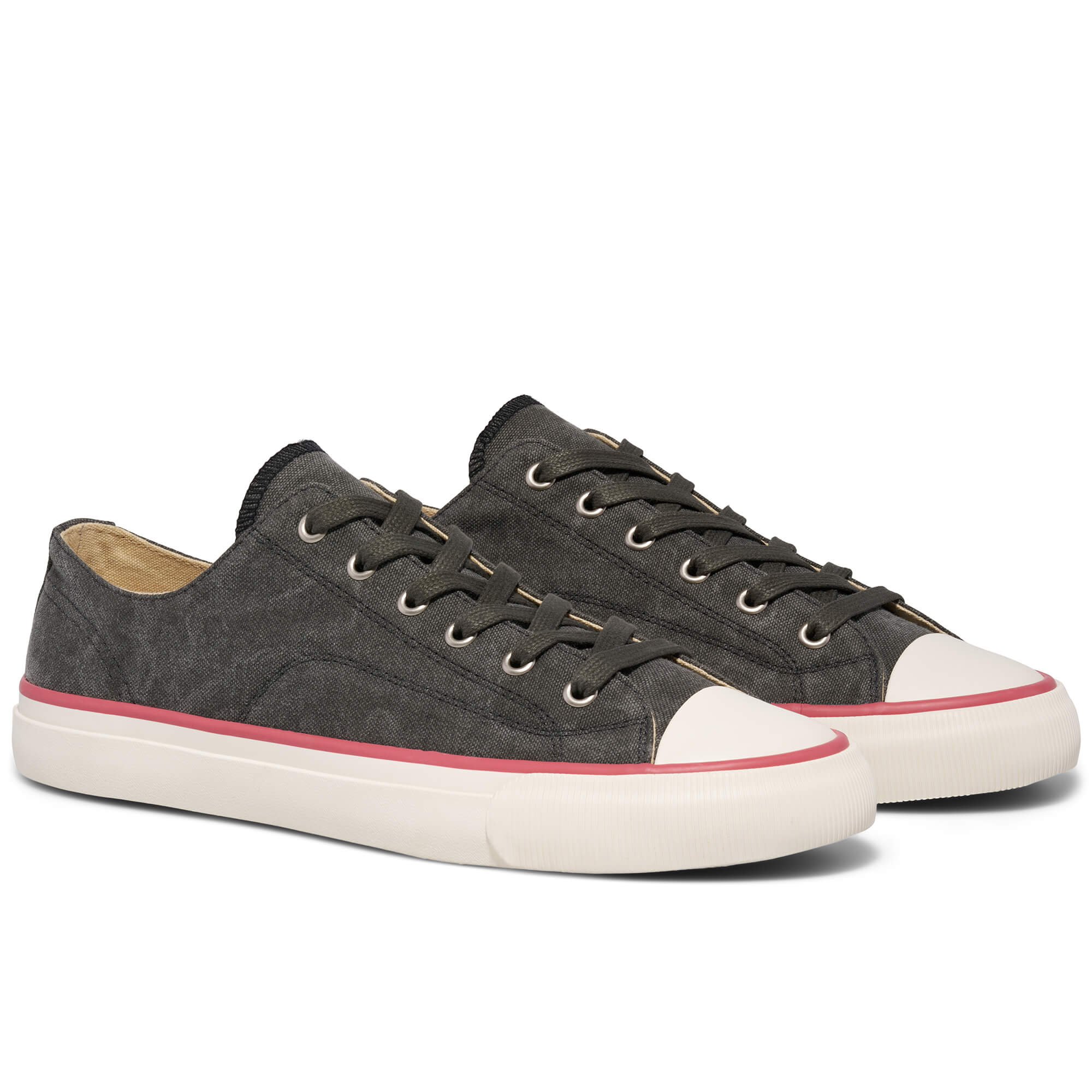 P.F. Flyers All-American Low-Top Sneaker, Alternate, color, Antique Black-Crimson