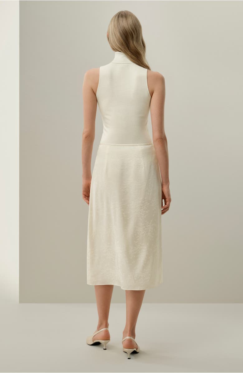 Lilysilk Ying Jacquard Silk Skirt, Alternate, color, Lily White