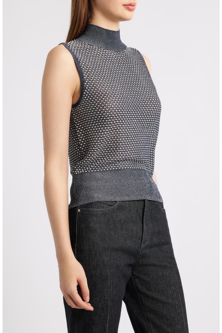 Fonari Open Stitch Sleeveless Mock Neck Sweater, Alternate, color, OPEN MISC