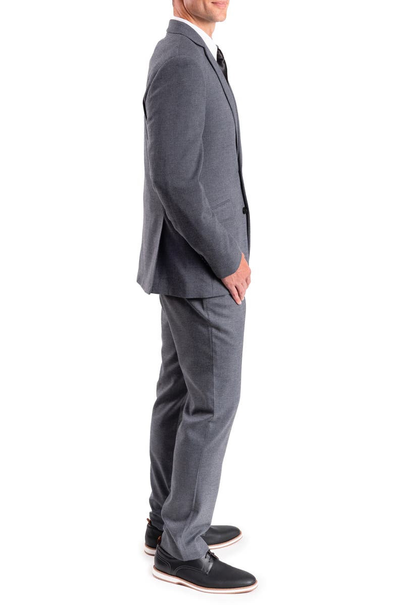 SAVILE ROW CO Charcoal Donegal Twist Trim Fit Suit, Alternate, color, Grey