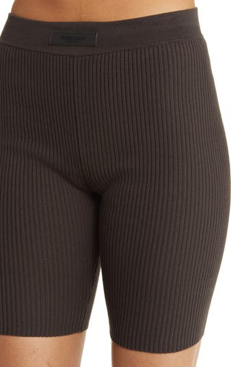 【FOG Essentials】Women'sHeatherGrey SweaterKnit BikerShorts Fear of God Essentials Rib Sweater Biker Shorts | Nordstrom
