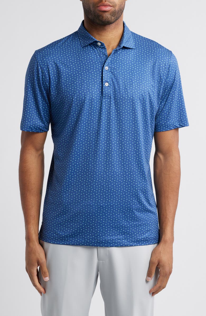 johnnie-O Top o' the Morning Scatter Print PREP-FORMANCE Golf Polo, Main, color, Lake