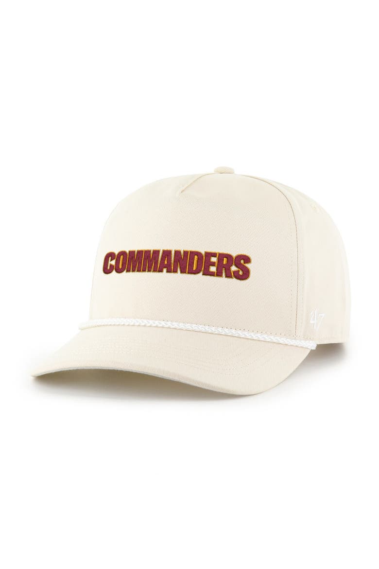 Men's '47 Natural Washington Commanders Sure Shot Rope Hitch Adjustable Hat, Alternate, color, Natural