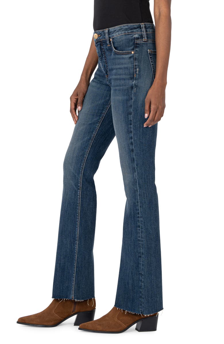 KUT from the Kloth Stella Fab Ab Raw Hem Flare Leg Jeans, Alternate, color, Decent W/Dk Ba
