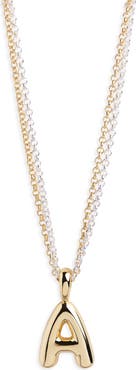 ARGENTO VIVO Puffy A Initial Pendant Necklace
