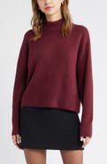 Open Edit Boxy Mock Neck Sweater