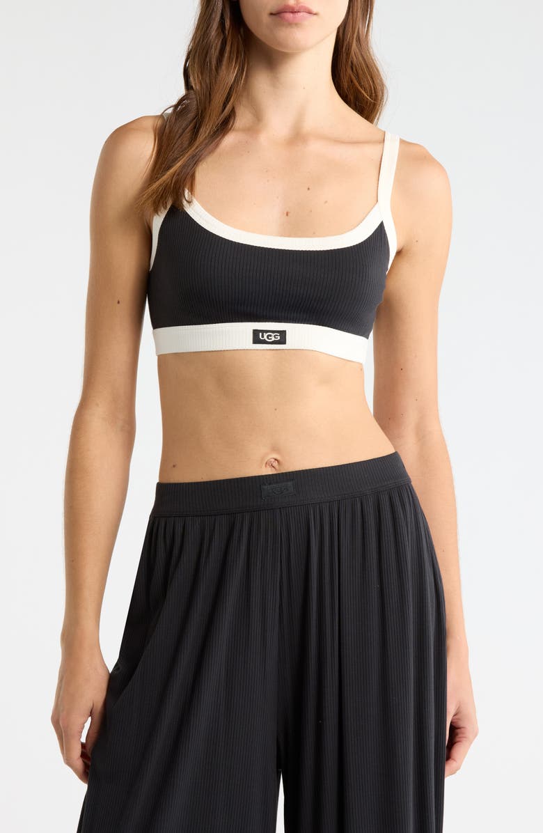 UGG<sup>®</sup> Tesia Rib Lounge Bralette, Main, color, Black/ Nimbus