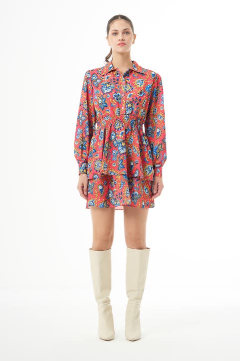 Long Sleeve Flowy Mini Dress