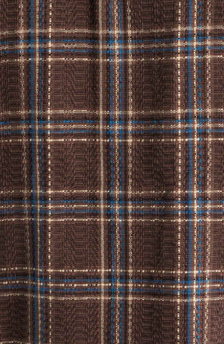 Corridor Venice Plaid Cotton Zip-Up Shirt Jacket, Alternate, color, Brown