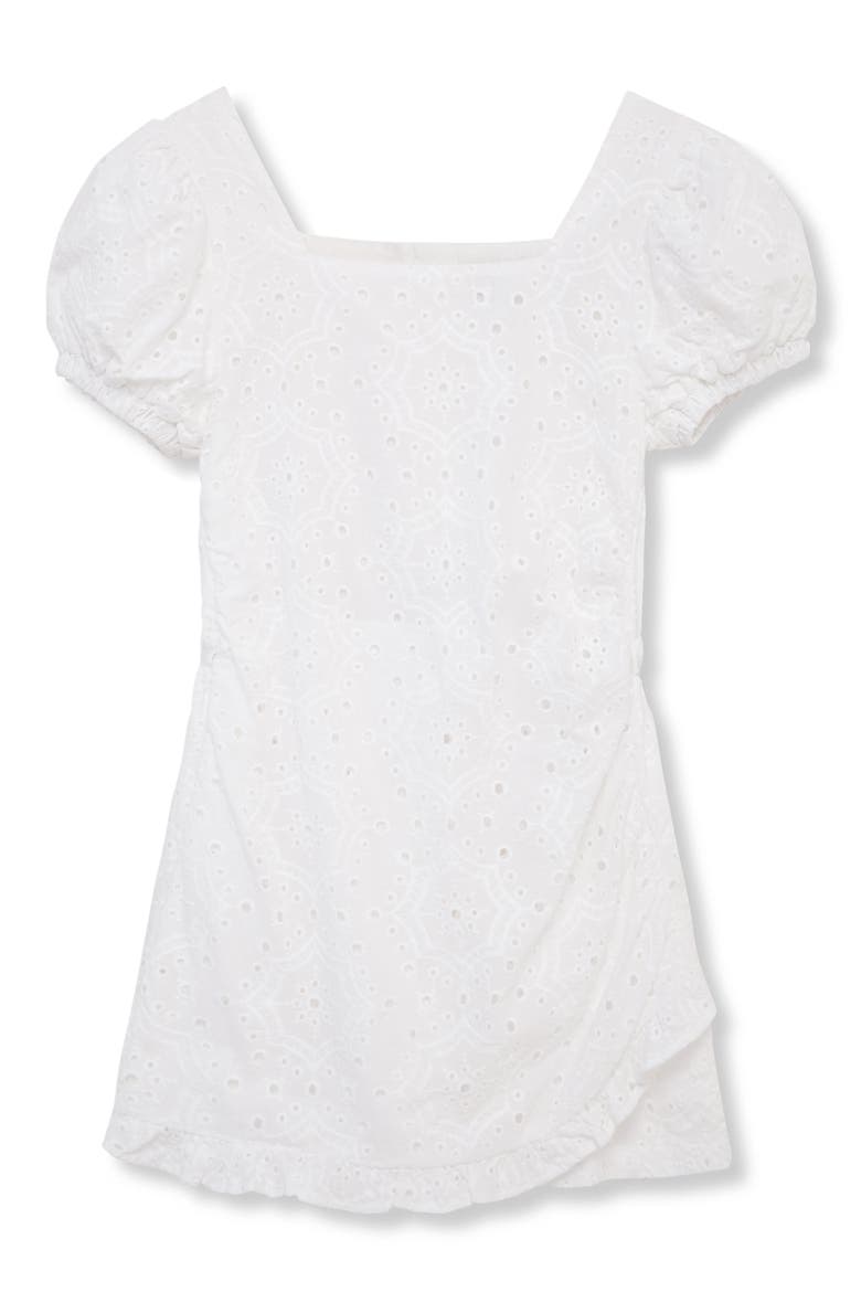 Kids' Eyelet Cotton Romper, Main, color, WHITE