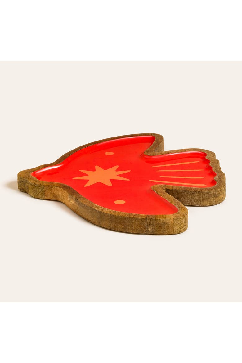 Lakri Wood Serving Board Entertaining Artisan, Alternate, color, Red