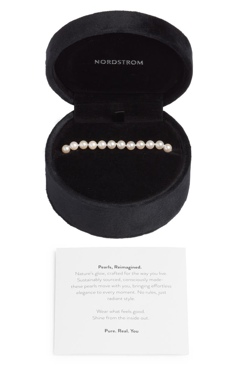 Nordstrom Akoya Pearl Bracelet, Alternate, color, White- 14K White Gold