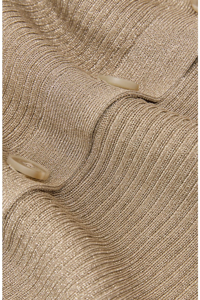 Lilana Metallic Rib Knit Button-Up Tank, Alternate, color, GOLD
