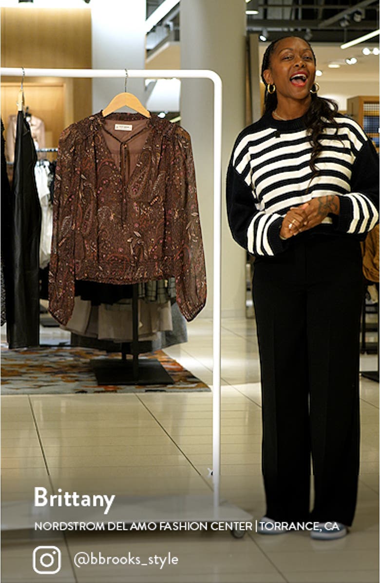 Paisley Metallic Thread Bubble Hem Top, sales video thumbnail