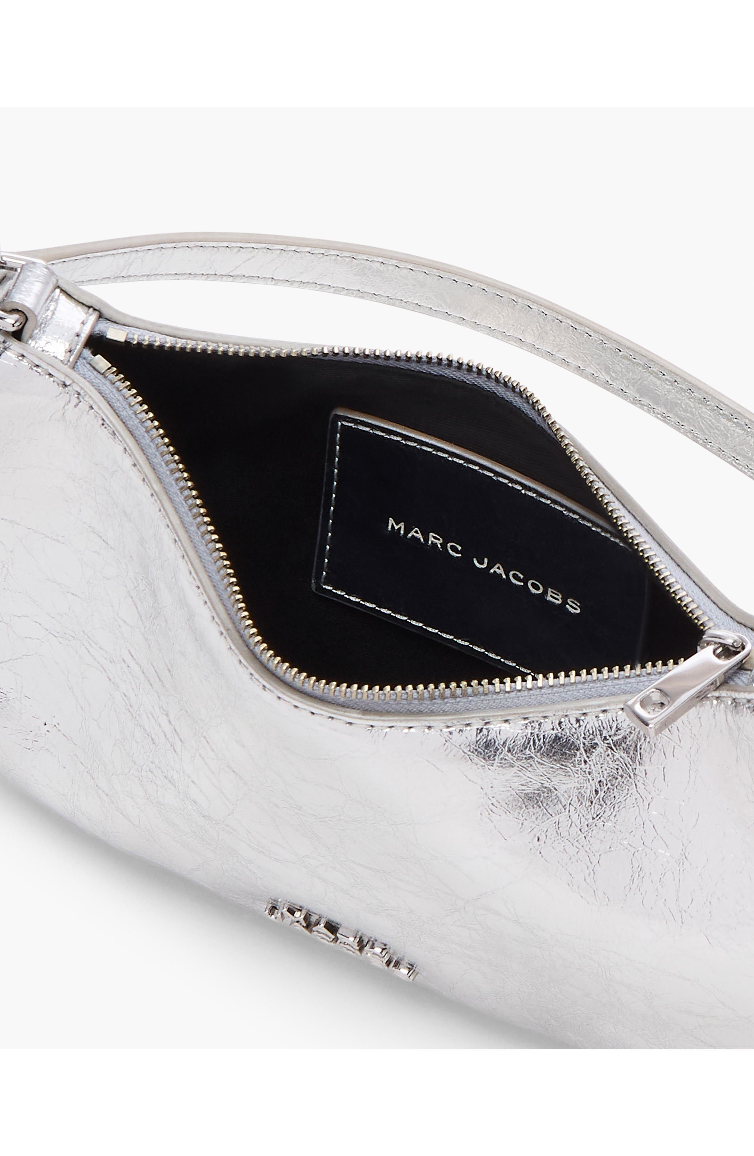 Marc Jacobs The Charm Shoulder Bag, Alternate, color, Silver