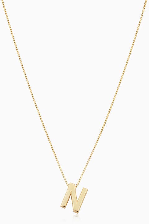 14K Gold Love Letter Initial Necklace