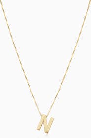 Oradina 14K Gold Love Letter Initial Necklace
