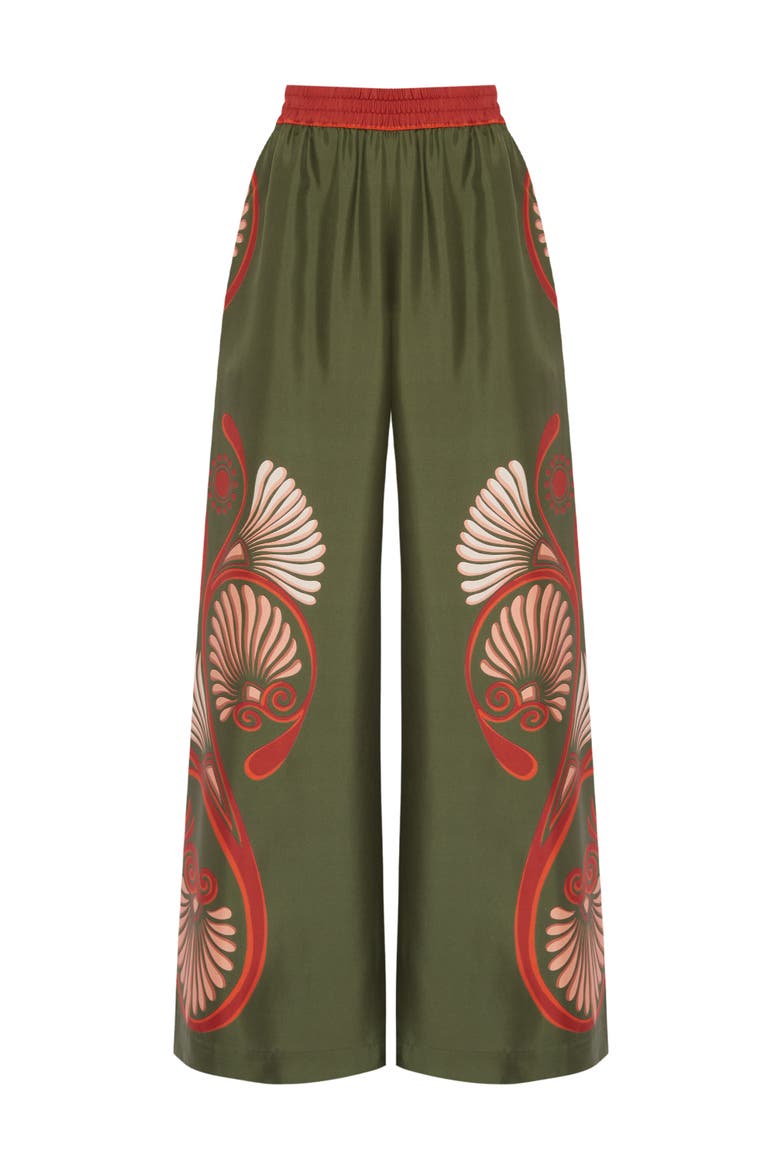 Palazzo Pants, Alternate, color, Kerylos Placée Dark Green
