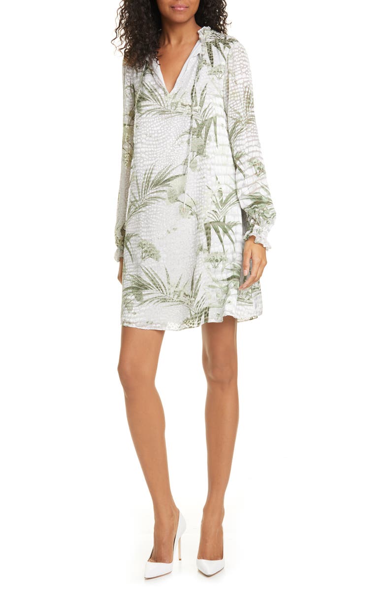 Ted Baker London Glimmah Highland Floral Long Sleeve Shift Dress, Main, color, 