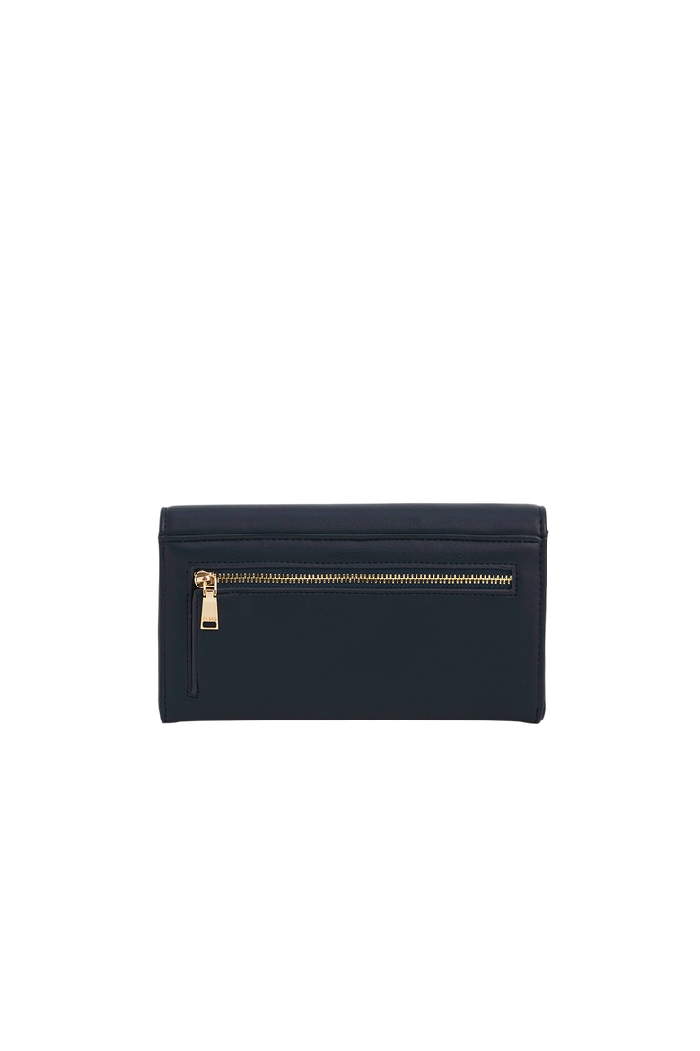 Floral Applique Long Wallet, Alternate, color, Navy