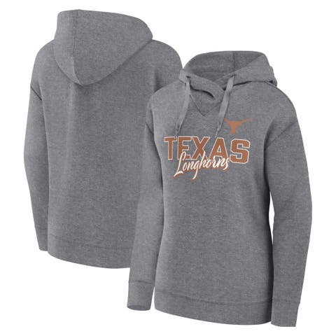 Women's Fanatics Branded Heather Gray Texas Longhorns Script Favorite Pullover Hoodie