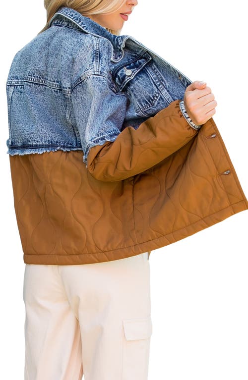 Stoosh Denim & Onion Quilted Mixed Media Jacket In Multi
