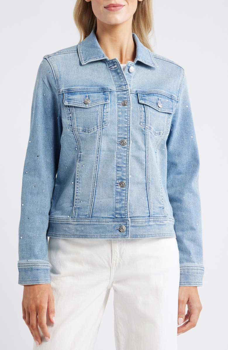 Tommy Bahama Sparkle Classic Denim Jacket, Alternate, color, Venice Sky Wash