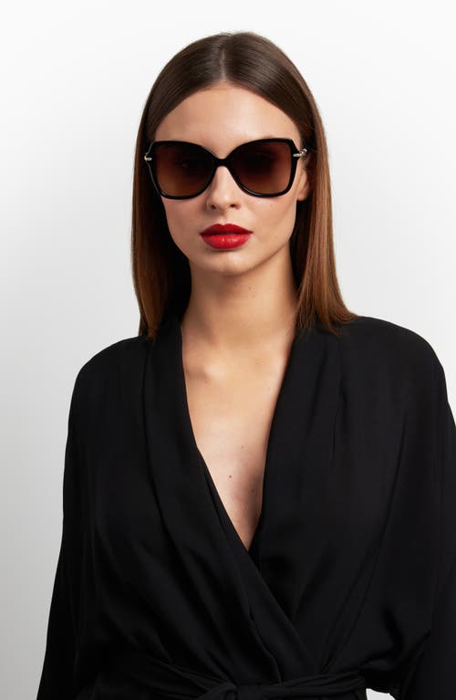 Carolina Herrera Her 56mm Gradient Butterfly Sunglasses In Black