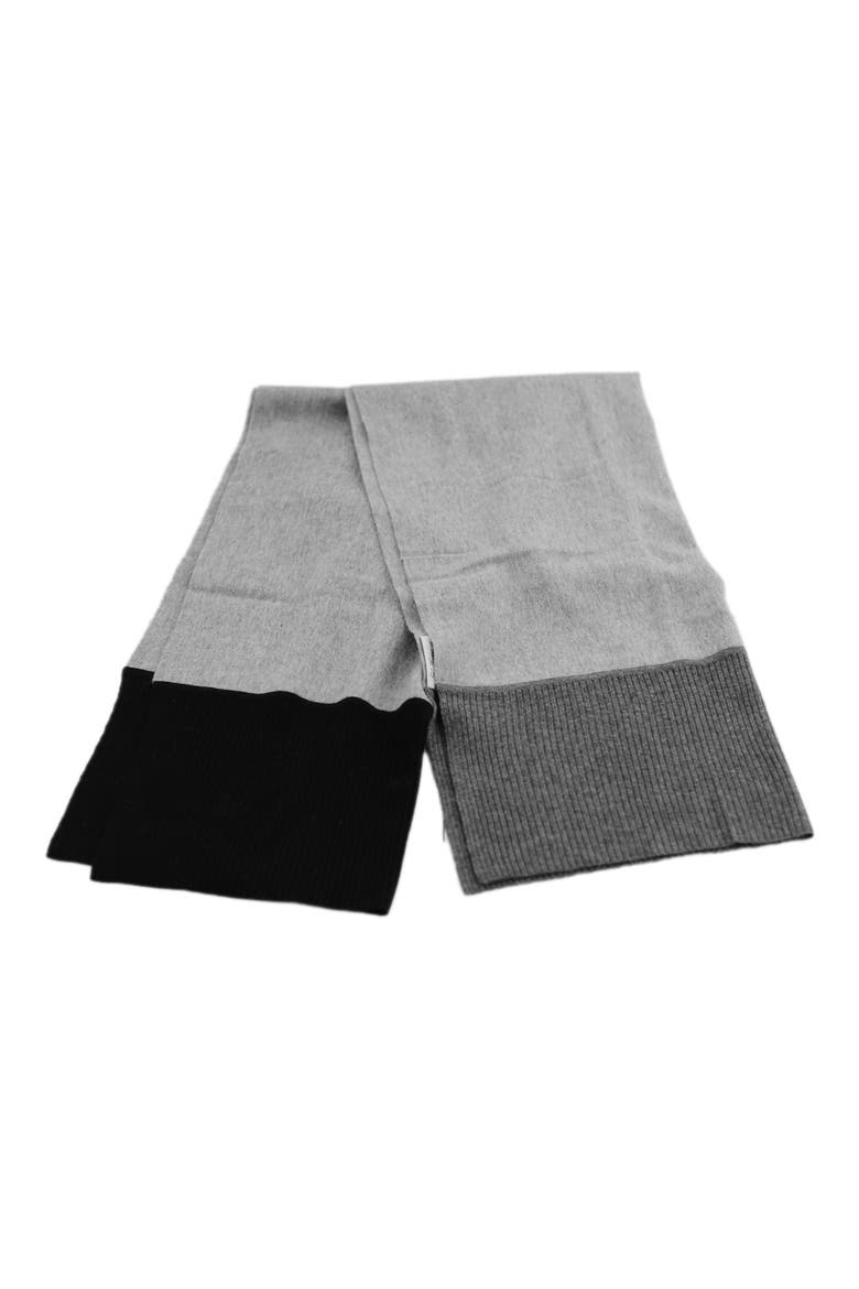 Cashmere Three-Tone Scarf, Alternate, color, GREY/BLACK